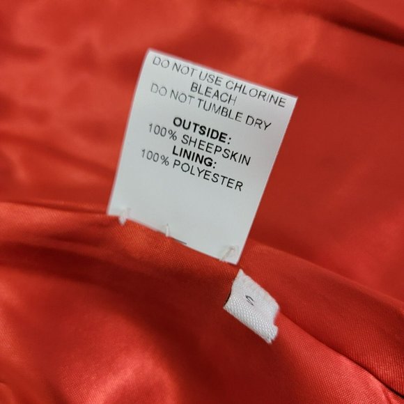 Tess Exotic Leather Jacket Size Small Red 100% Sheepskin Zip Solid UNIQUE RARE - Picture 8 of 16